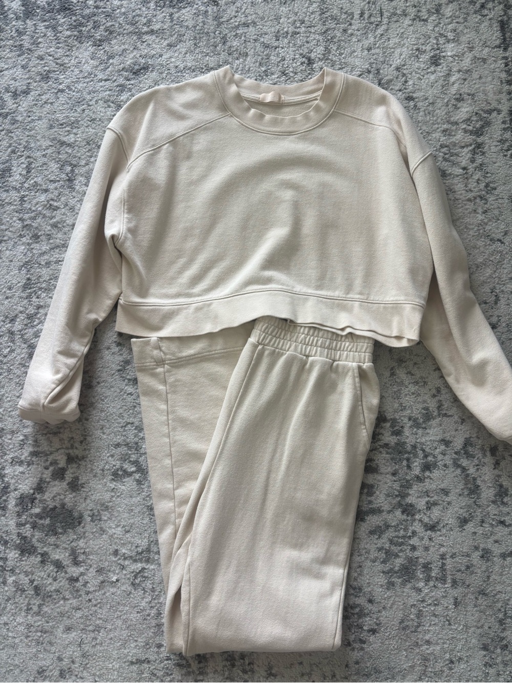 Nuuds Bone Crop Sweatshirt & Wide Leg Sweatpants
